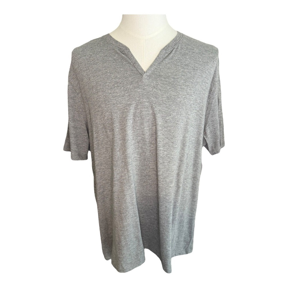 Abound V-Neck T-Shirt Heather Gray Short Sleeve Casual Top 2XL‎
